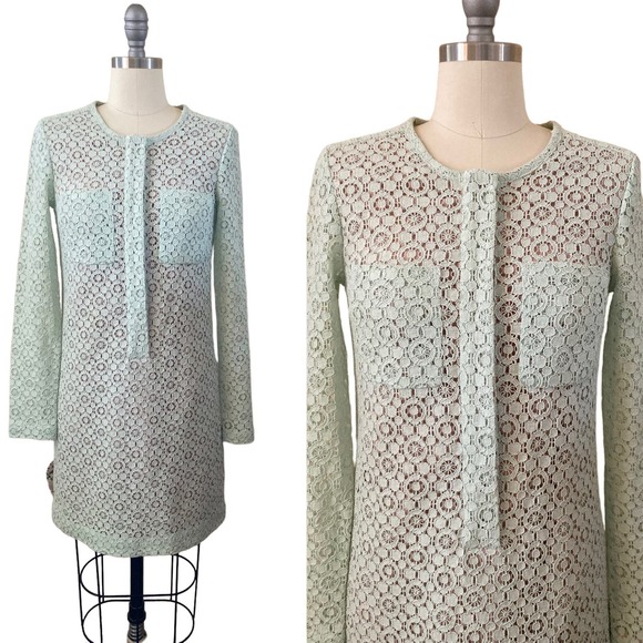 Victoria Beckham For Target Women's Dress Size XS Mint Green Lace Over Lay - Picture 1 of 8